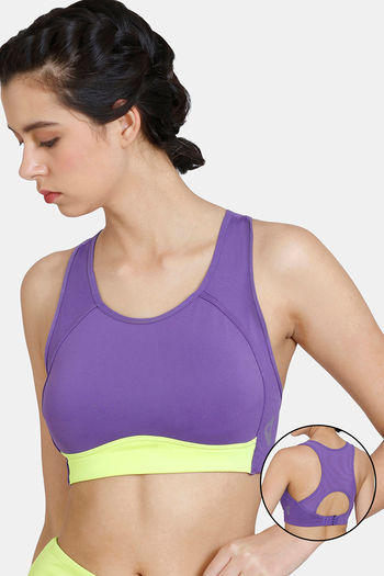Buy Zelocity Quick Dry Sports Bra With Removable Padding - Ultra Violet
